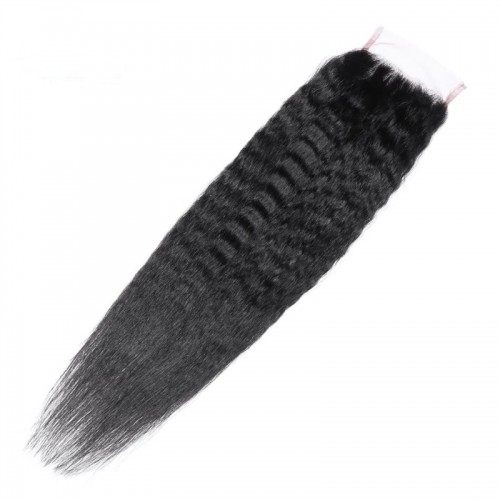 Virgin Hair Kinky Straight 4x4 5x5 6x6 7x7 Transparent Lace Closure | Human Hair Wig | Lace Front